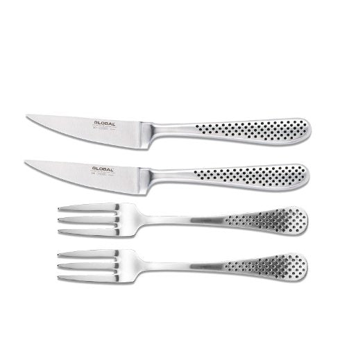 Steakbesteck Set - 2 Messer 2 Gabeln - Global Messer