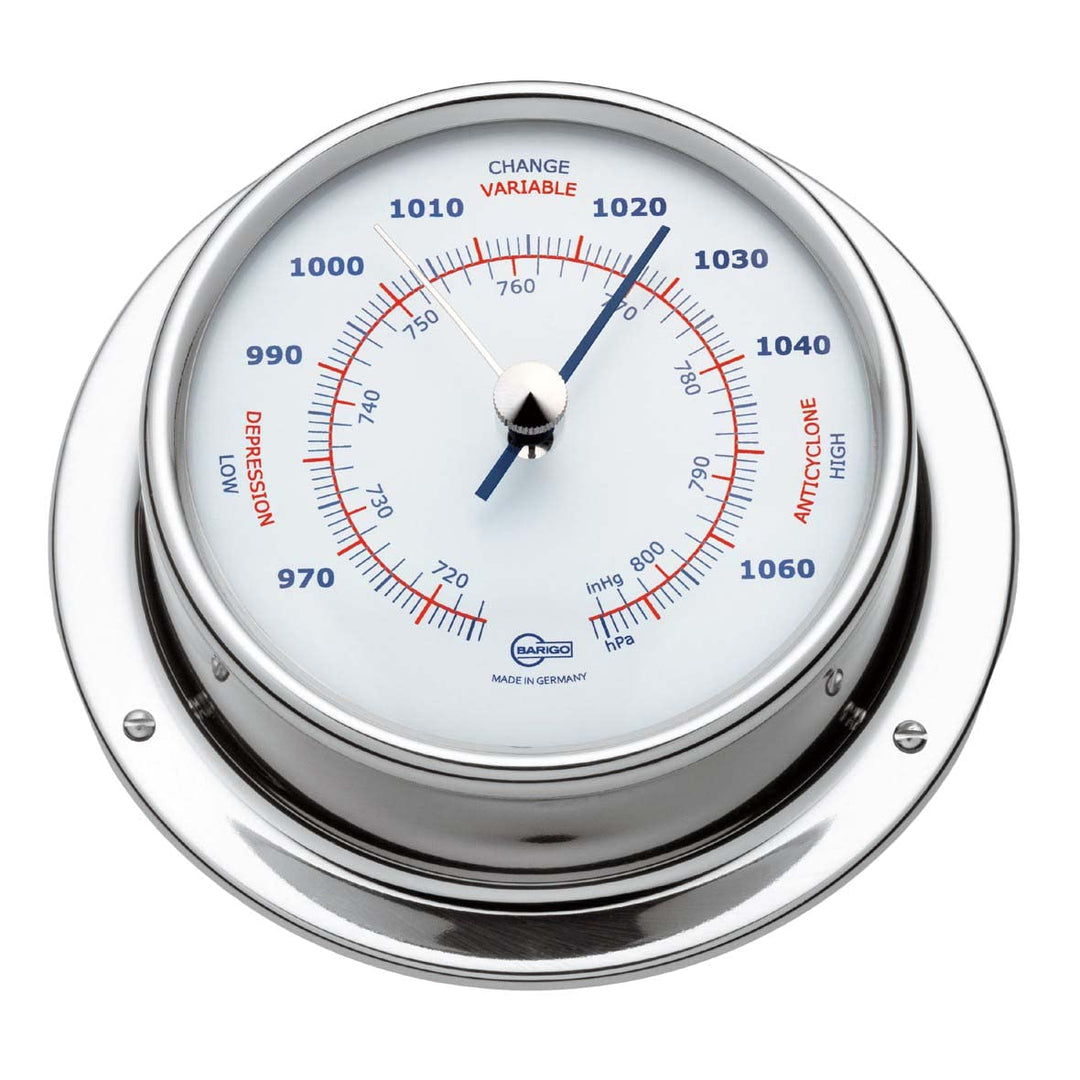 Barigo Sky Kabinenaustattung Schiffsbarometer Edelstahl poliert 110mm