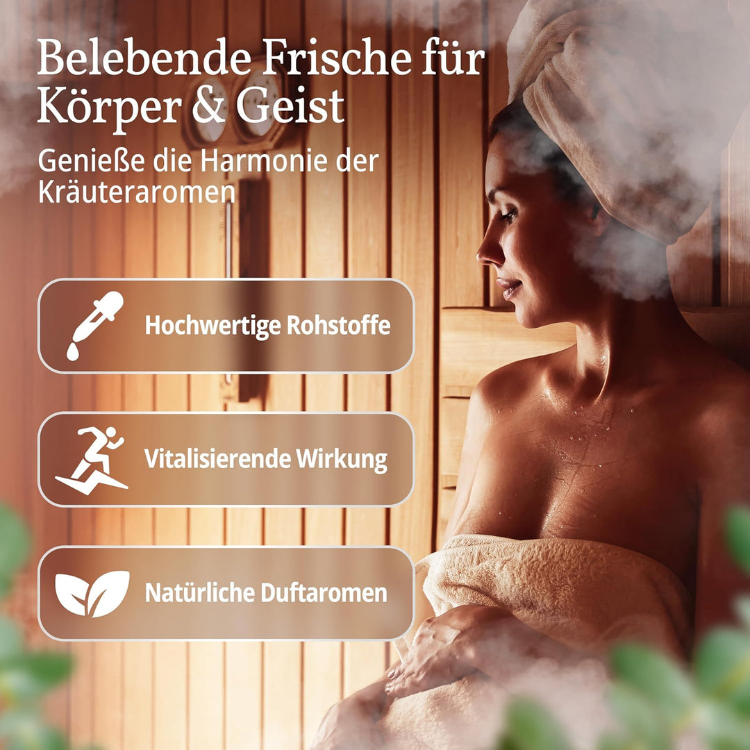 Fichtensteiner Saunaaufguss Eiskräuter - Sauna Aufgussmittel - Ergiebiger Sauna Aufguss für bis zu 1