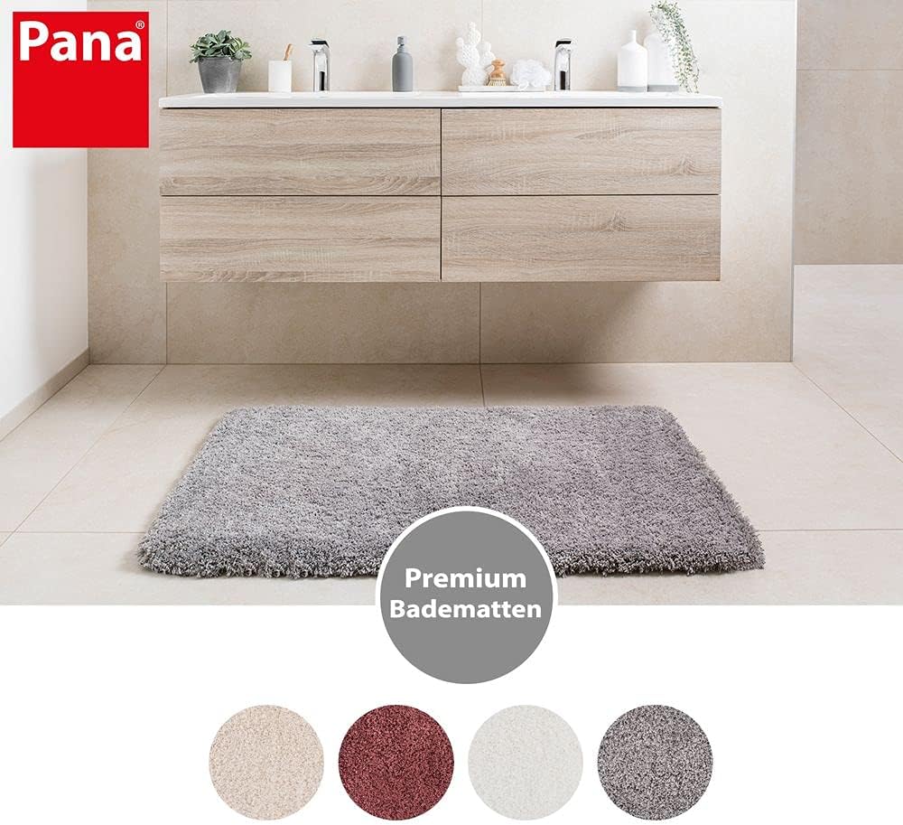 PANA Vienna Premium Badematte • Hochfloor Badvorleger • Duschvorleger • WC-Teppich • rutschfest • sa