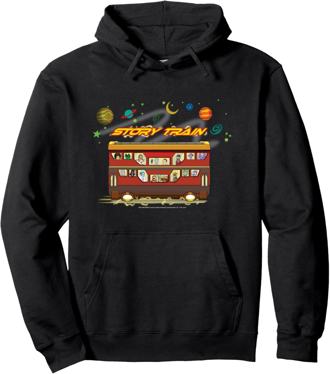 Rick and Morty Story Train Pullover Hoodie