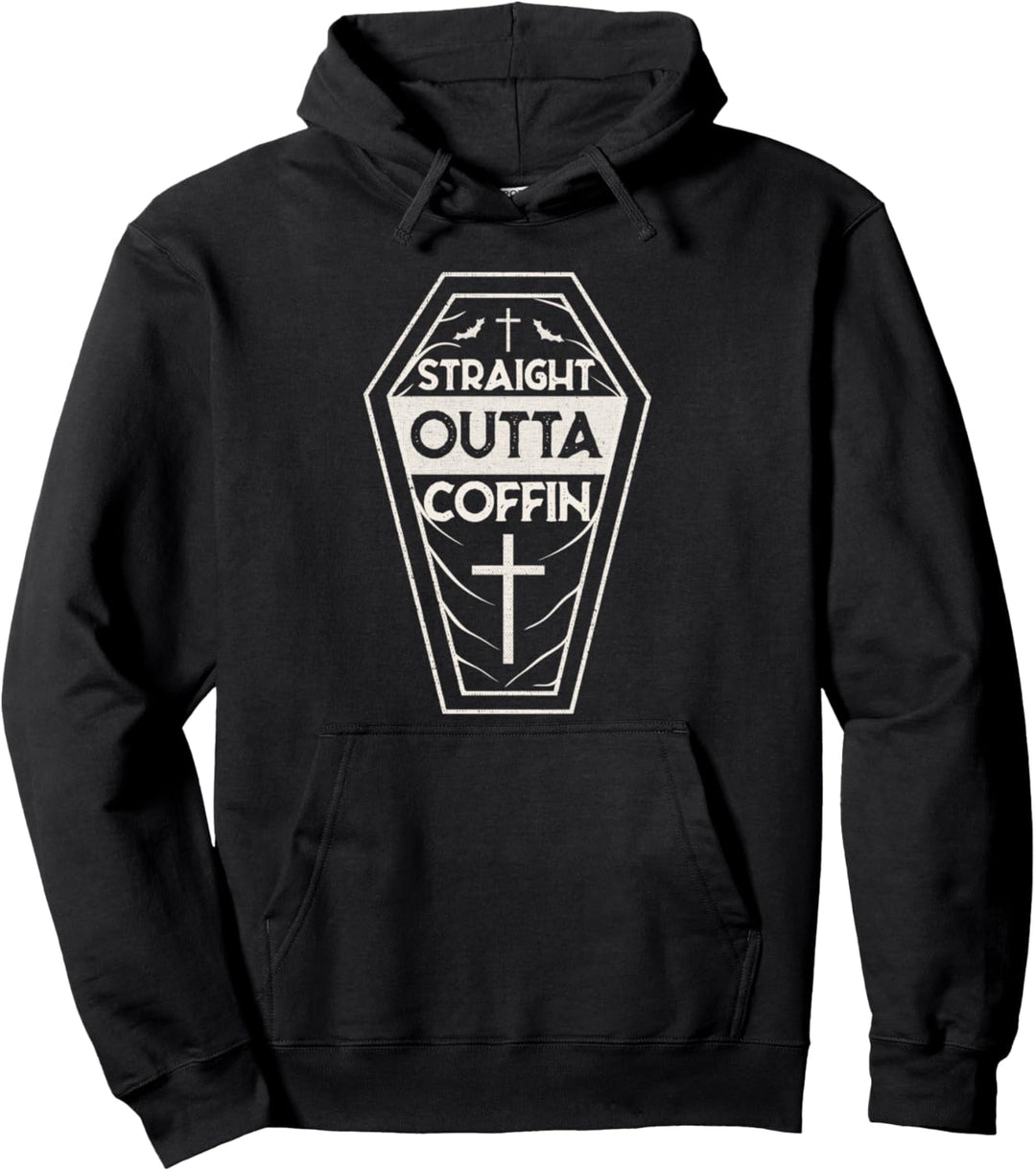 Spooky Halloween Costume Straight Outta Coffin Vampire Funny Pullover Hoodie
