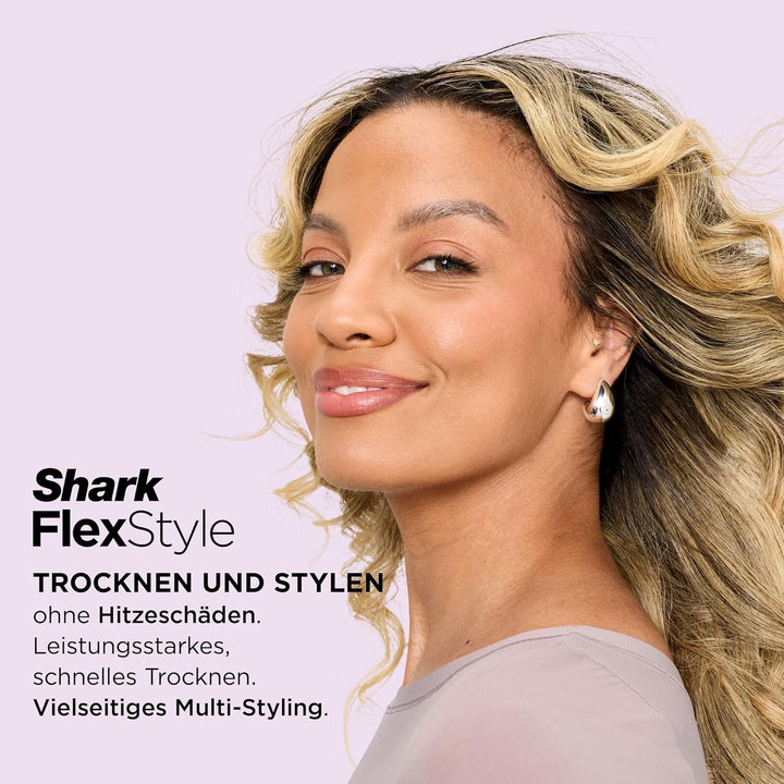 Shark FlexStyle 3-in-1 Luftstyler & Haartrockner, Auto-Wrap-Lockenaufsatz, Ovalbürste, Konzentrator,