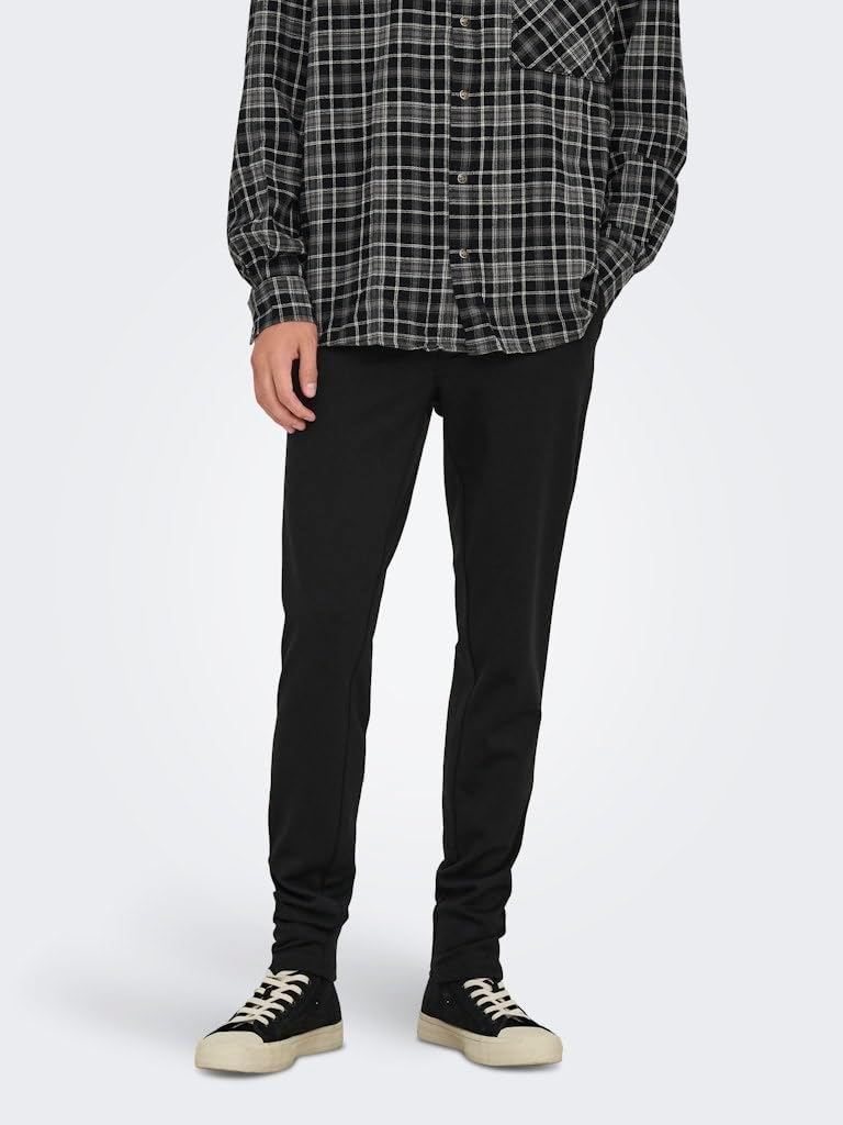 Only &amp; Sons Male Chino Hose ONSMARK Slim Fit Chino Hose 27W / 30L A: Dark Grey Melange/Black, 27W /