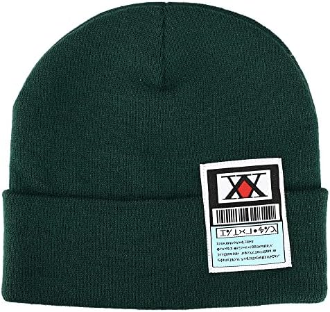 Hunter X Hunter Gerippte Strickmütze, Grün Dunkelgrün, Dunkelgrün