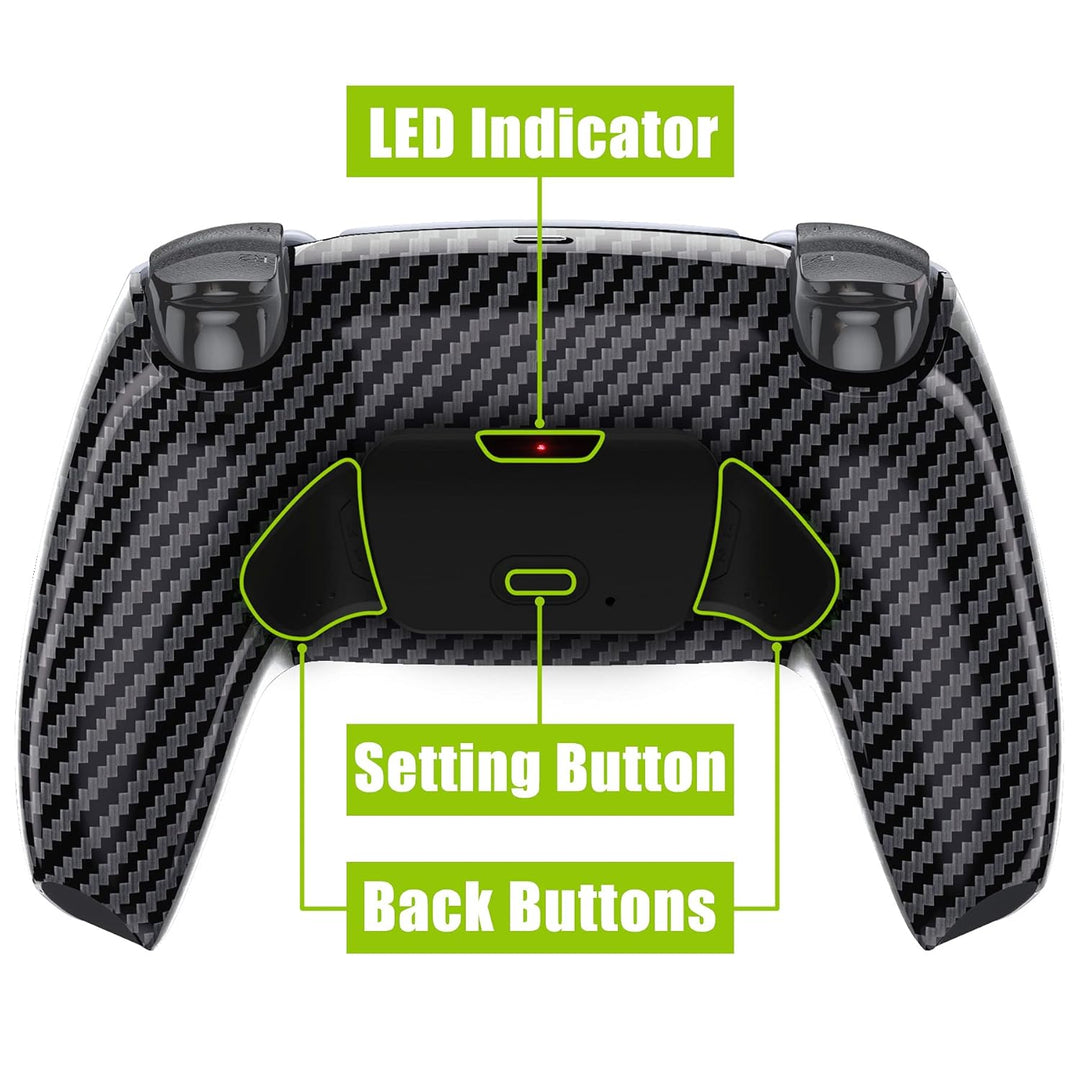 eXtremeRate Graphit-Kohlefaser-Muster Rise 2.0 Remap-Kit für PS5-Controller BDM-010 BDM-020, Upgrade