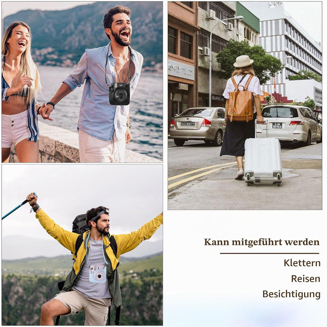 Kameratasche für Fujifilm Mini 12, PU-Leder Schutzhülle Kompatibel mit Instax Mini Instant und Digit