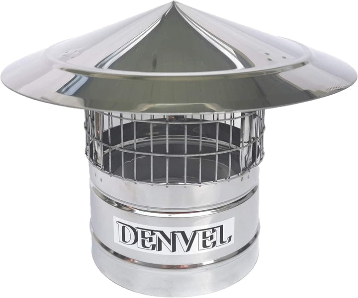 80mm Schornsteinhaube Mit Vogelschutz Edelstahl Vogelschutzgitter für Kamine, Schornsteinabdeckung,