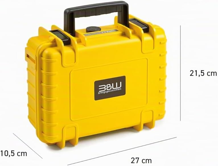 B&amp;W Transportkoffer Outdoor - Typ 1000 - Gelb mit variabler Facheinteilung - Wasserdicht nach IP67 Z