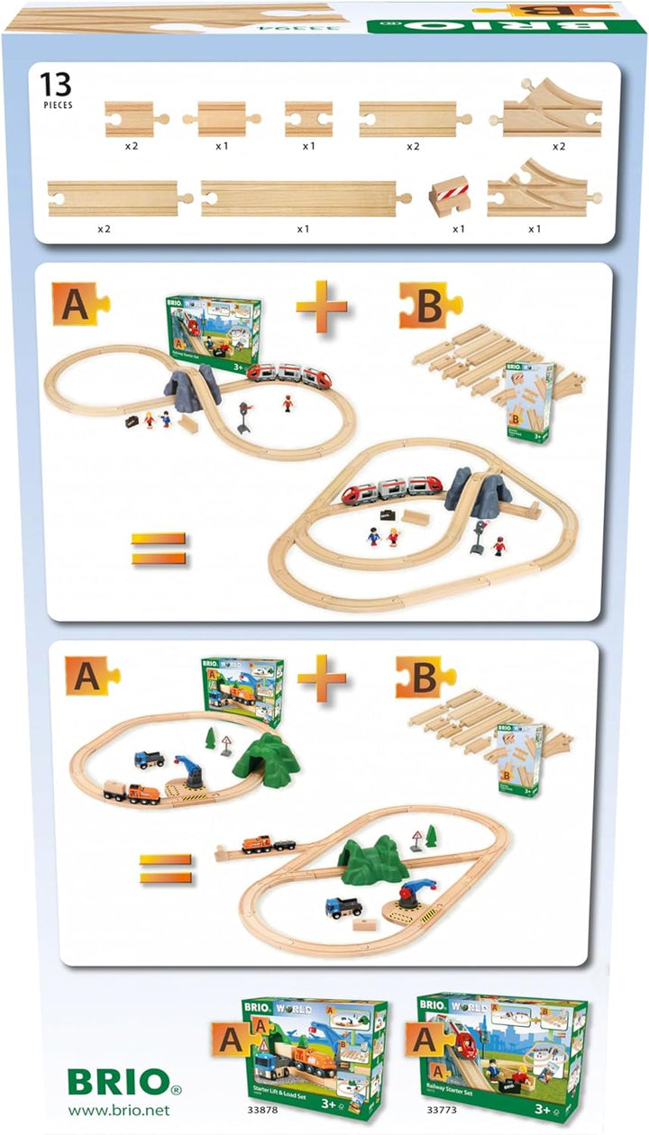 BRIO 33394 - Schienen Starter Pack B Single, Single