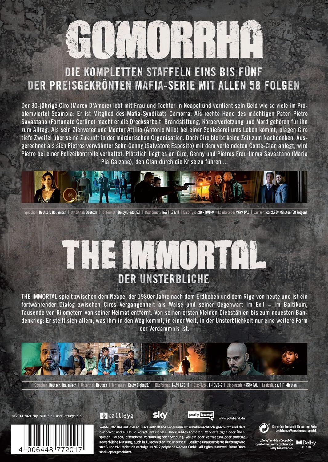 Gomorrha - Die komplette Serie: Staffel 1-5 & The Immortal LTD. [21 DVDs], DVD