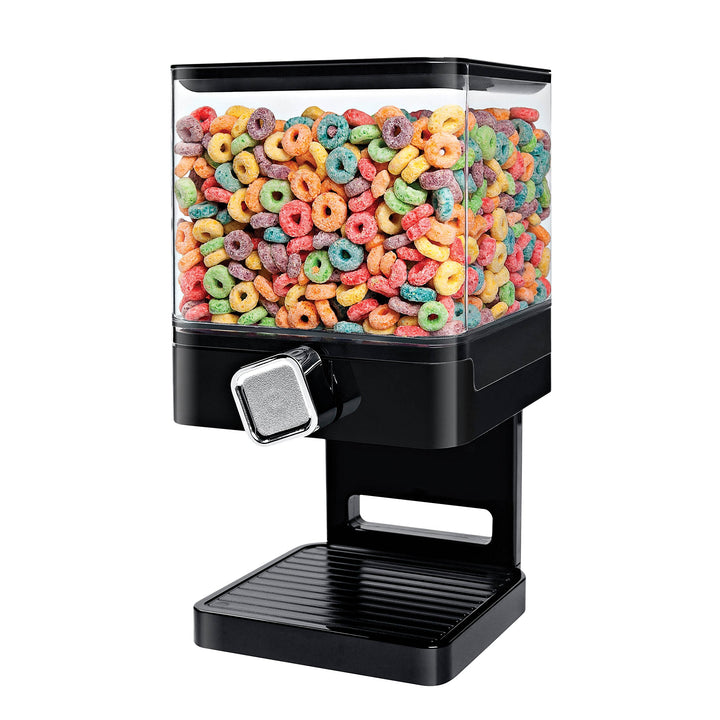 ZevrO 6 Single Kunststoff Compact Trockenfutter Spender, schwarz/transparent, Schwarz