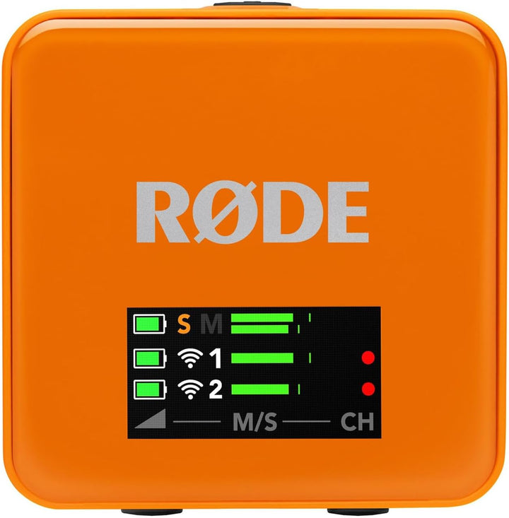 Rode Wireless GO Gen 3 Drahtloses 2-Kanal Mikrofon-Funksystem Orange mit Charge Case + 2X Lavalier G