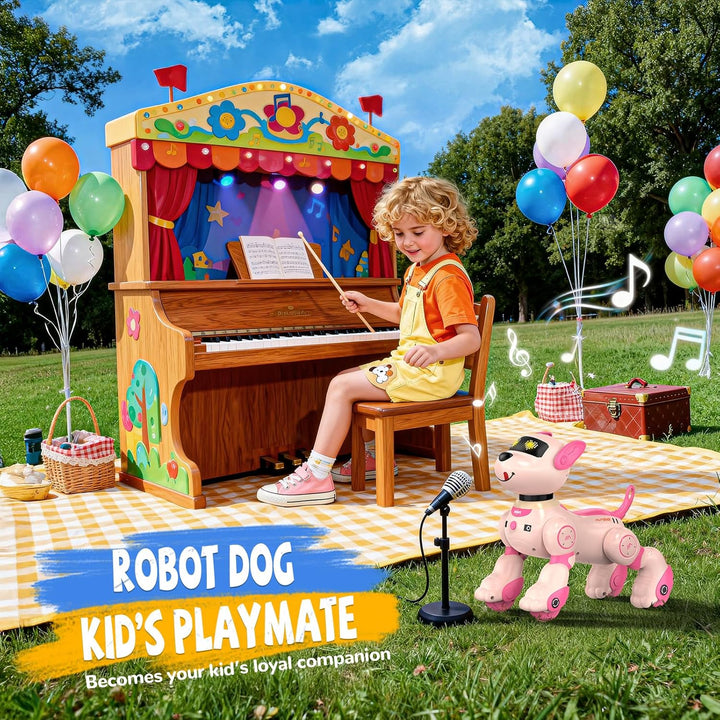 anysun Roboter Hund, Roboterhund Wiederaufladbar, Programmierbares Roboter-Spielzeug mit Follow-Funk