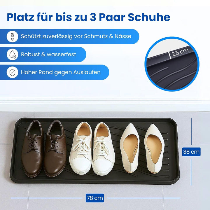 Bestlivings Schuhabtropfschale (4er Pack) Schuhwanne mit hohem Rand (78 x 38 x 2,5cm) - Aptropfunter