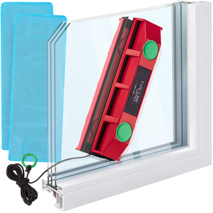 Tyroler Bright Tools Fensterreiniger Glider D-3 Magnetischer Fensterreiniger für doppelt verglaste F