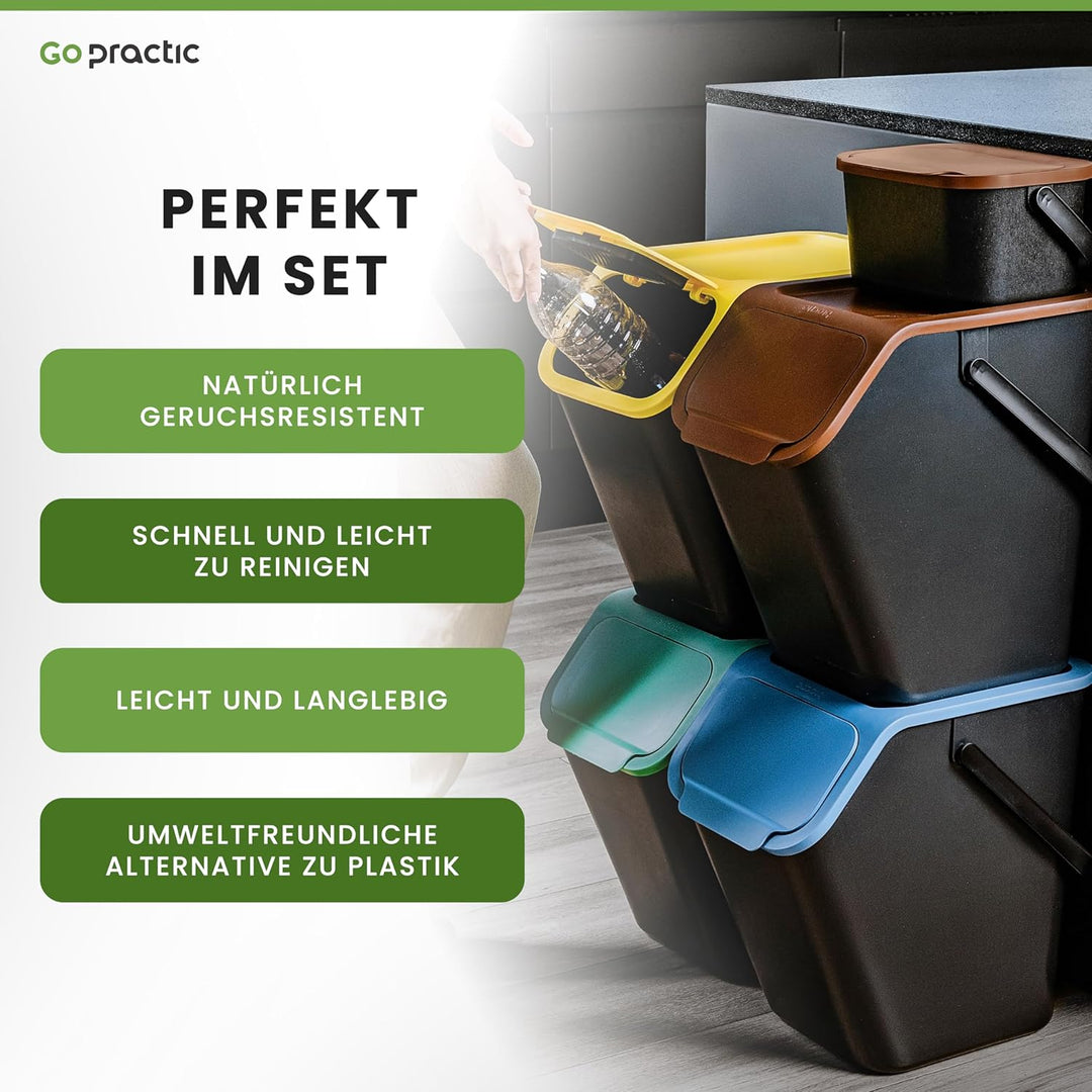 Go Practic Biomülleimer Küche Biomüll Behälter Geruchsdicht Luftdichter Mülleimer Klein mit Deckel T