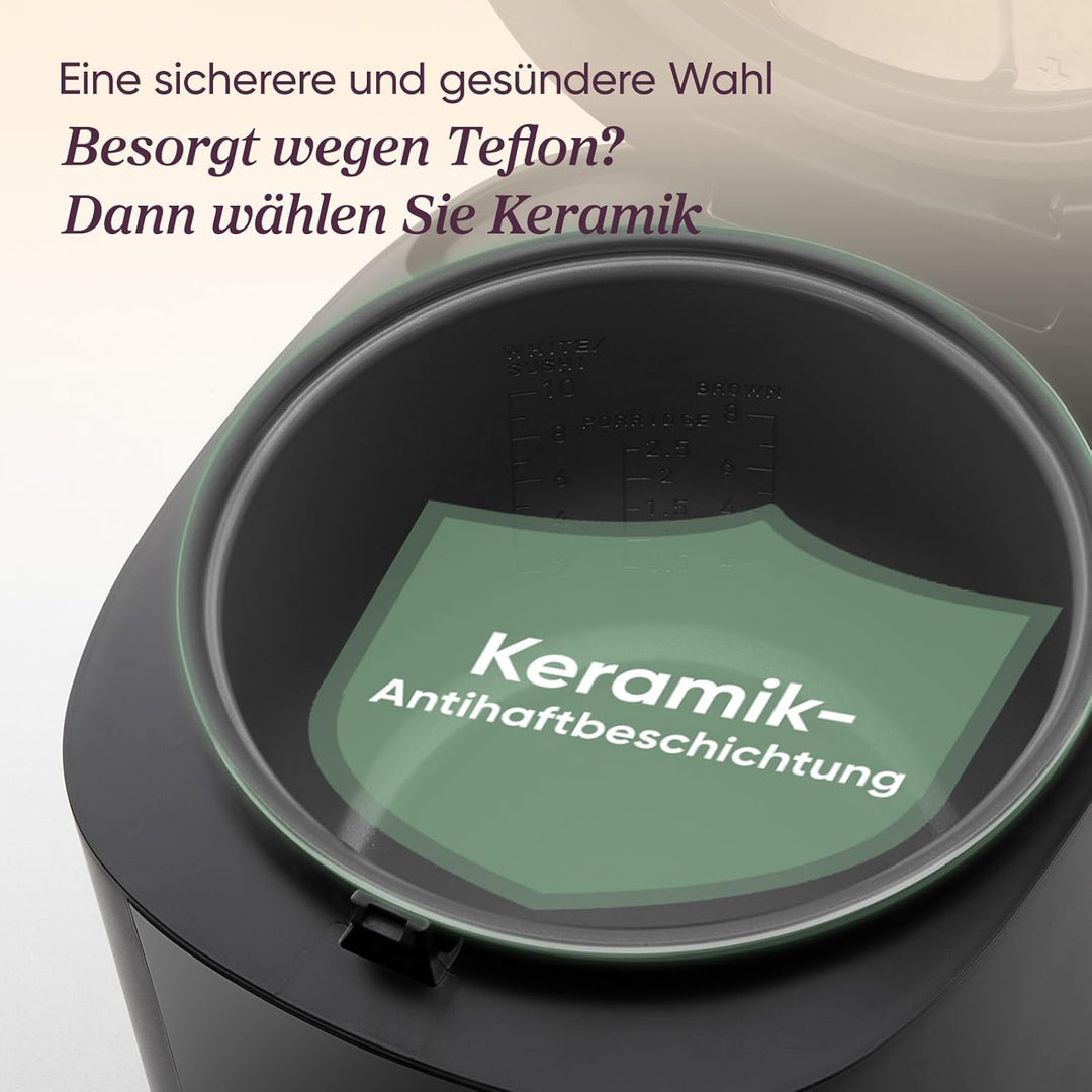 COSORI Reiskocher, Multikocher mit 17 Programme, Rice Cooker 1,8 L, Fuzzy-Logik, Dampfgarer mit Edes