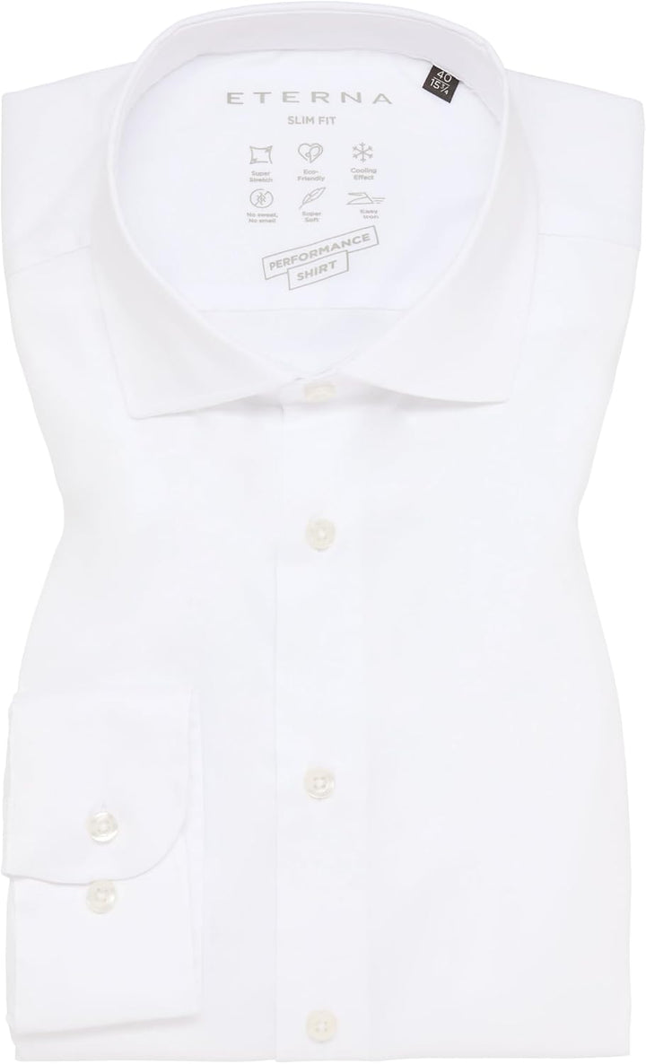 ETERNA Herren Performance Shirt Slim FIT 38 Weiss, 38 Weiss