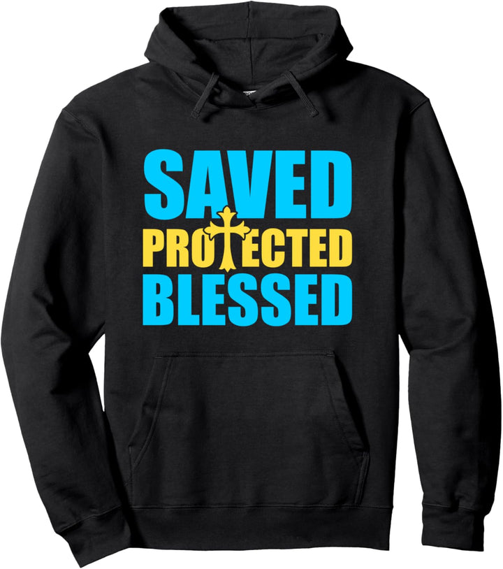 Gerettet Beschützt Gesegnet Christlich Religiöses Zitat Pullover Hoodie