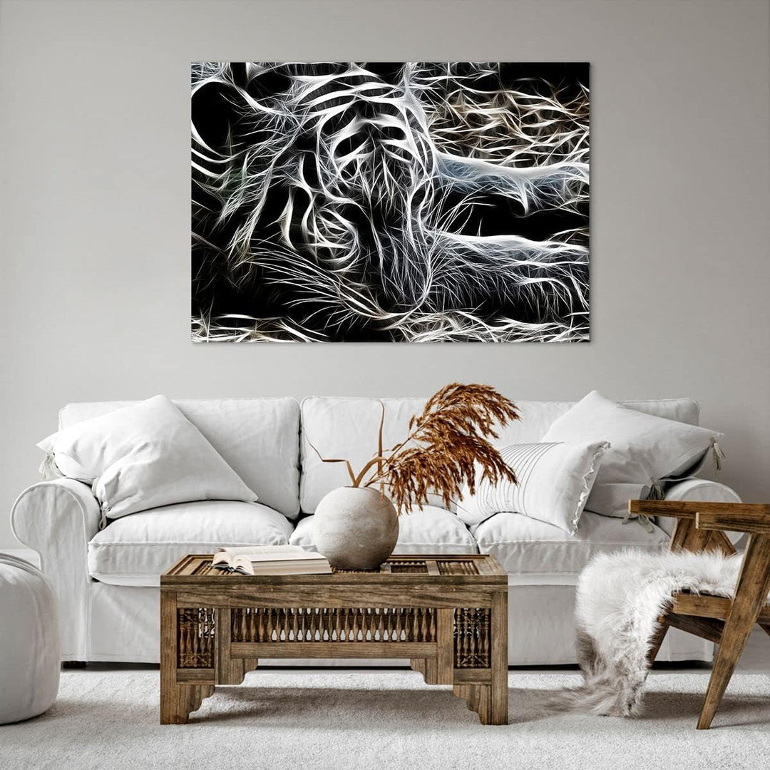 Bilder auf Leinwand 100x70cm Leinwandbild mit Rahmen Abstraktion modern Gross Wanddeko Bild Schlafzi