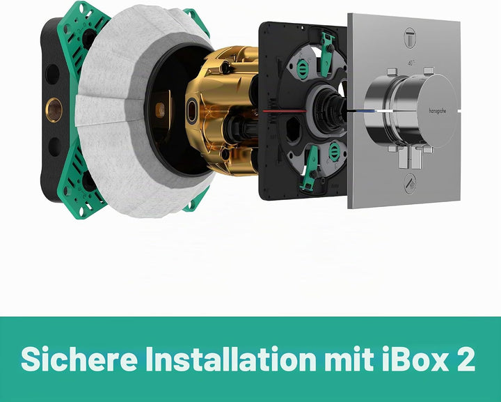hansgrohe DuoTurn E - Duscharmatur Unterputz für 1 Verbraucher, Mischbatterie Dusche eckig, Einhebel