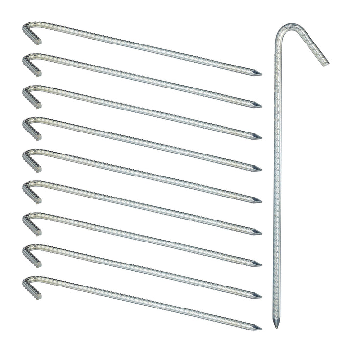 100 x XL Bodenanker im Set, extrem stabile Erdanker, Zeltzubehör, extra lang, 39 cm, Erdnägel Stahl