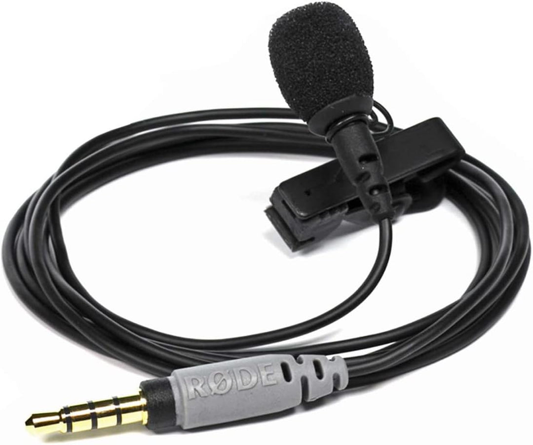 keepdrum RØDE SmartLav+ Lavalier-Mikrofon für Smartphone WS05BK Fell-Windschutz + ADP03 Kabel 3,5mm