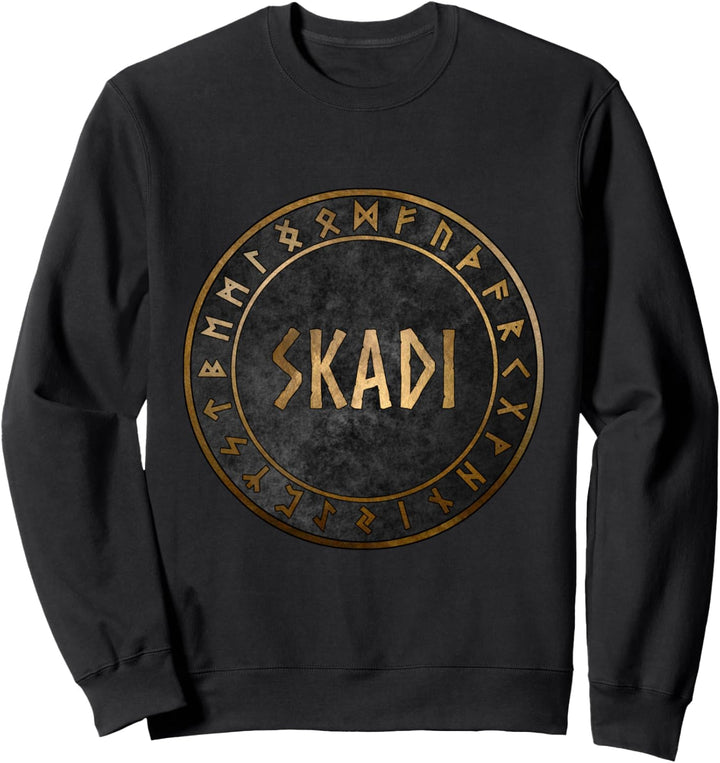 Skadi nordische Göttin der Winter-Wikinger-Runen Sweatshirt