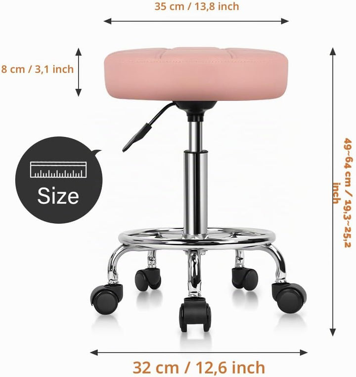 KKTONER Rollhocker mit Pedal (Rosa), Rosa