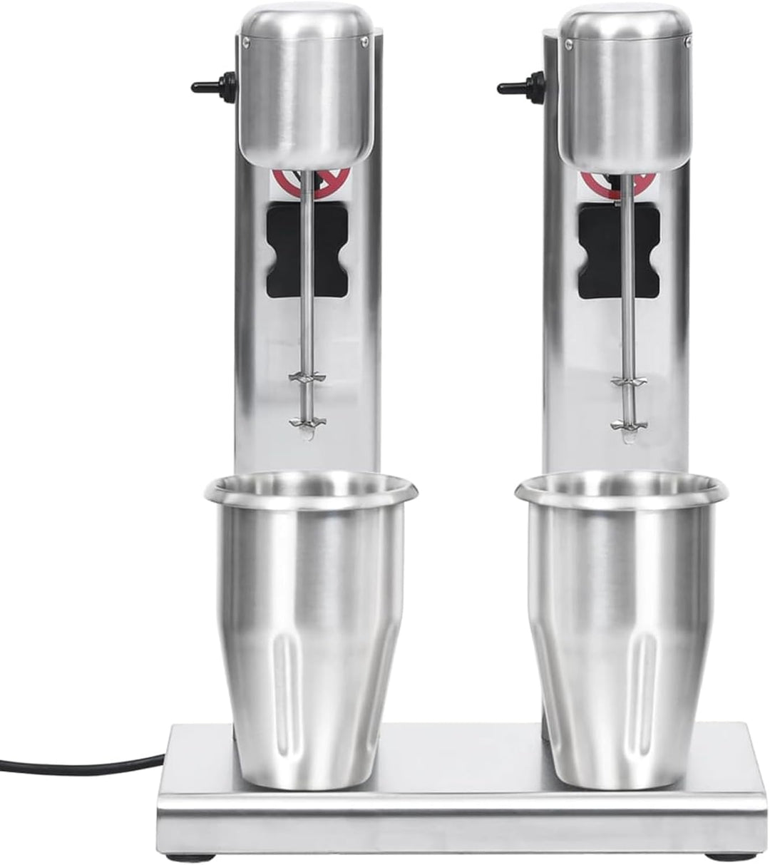 milkshake mixers - VDXL Milkshake mixer met dubbele bekers roestvrij staal 2 L - Zilver