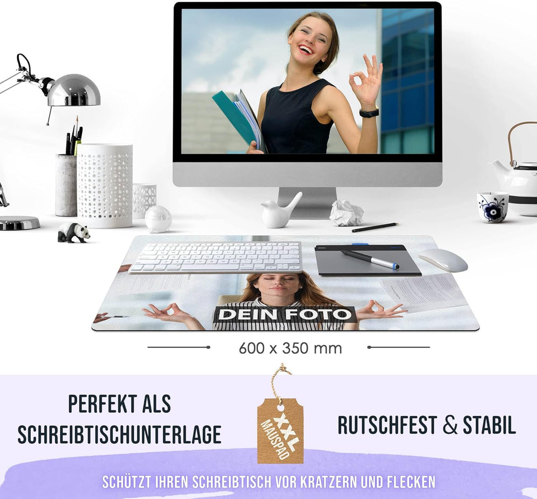 Print Royal PR XXL Mousepad mit Foto und Text selbst gestalten - Gaming Pads, Schreibtischunterlage,