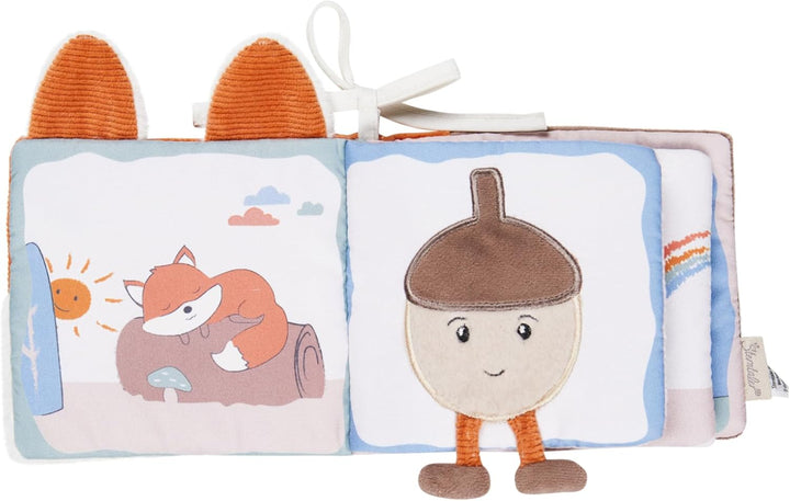 Sterntaler Spielbuch Fuchs Filou - weiches Baby Stoffbuch zum Anbinden - Fühlbuch mit Rassel & Knist