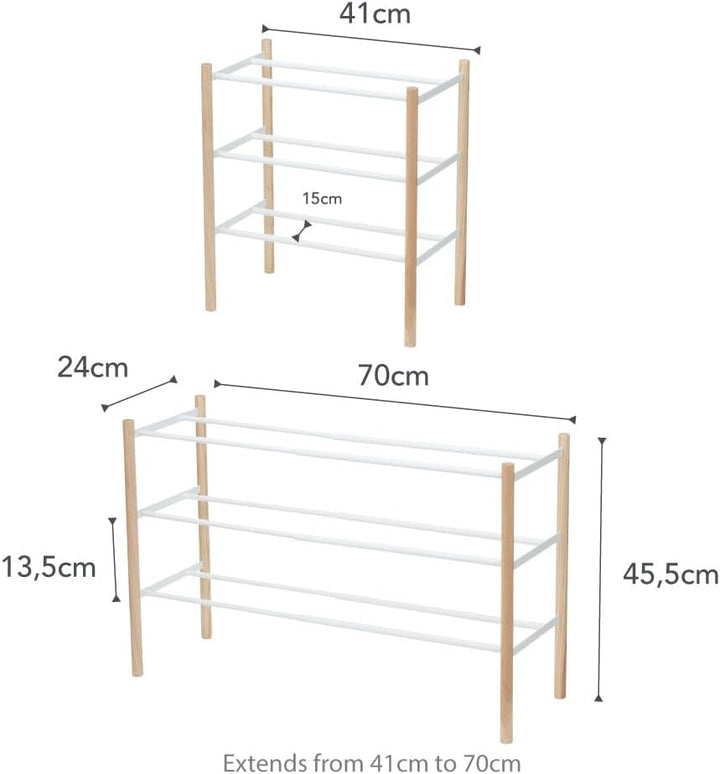Expand. Shoe Rack - Plain - white Weiss, Weiss