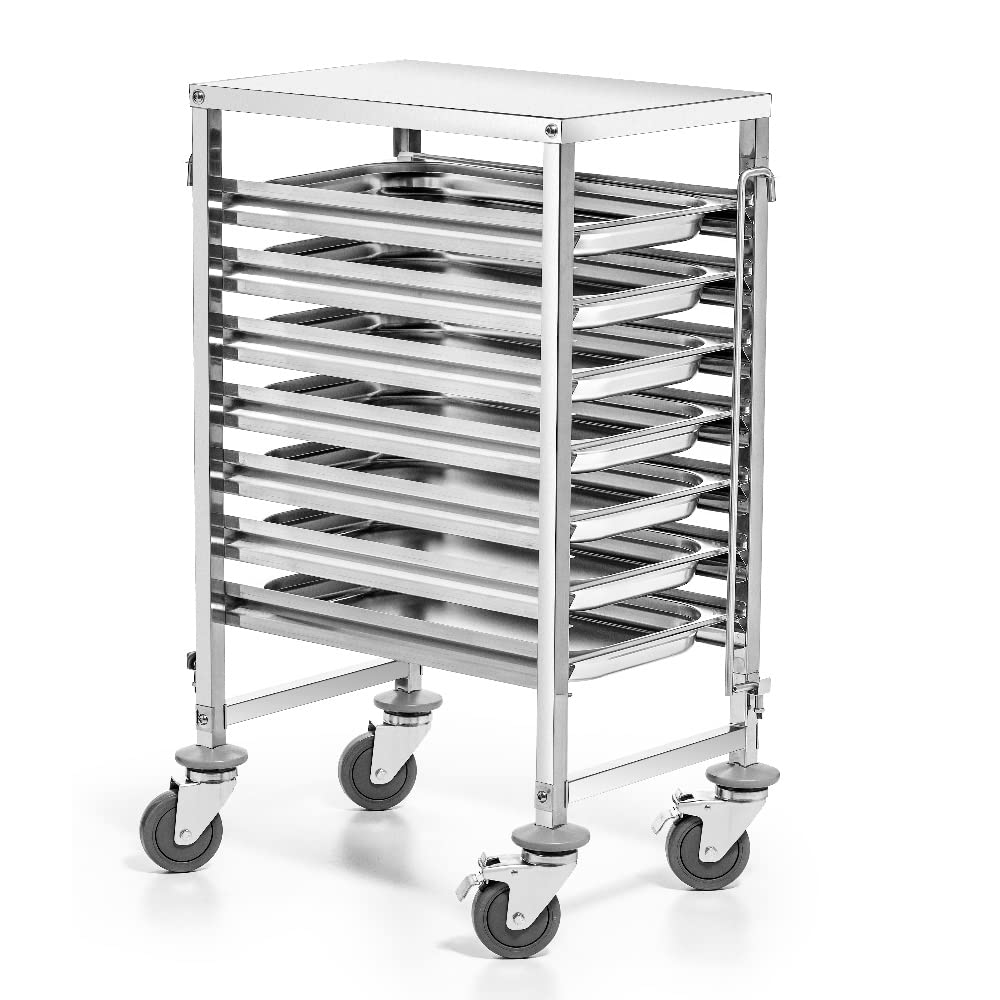 Servierwagen | Küchenwagen | 7 Etagen | GN 1/1 | Tablettabstand | Edelstahl