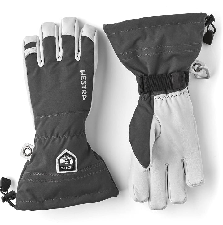 HESTRA Army Leather Heli Skihandschuh - Klassischer 5-Finger-Schneehandschuh zum Skifahren, Snowboar
