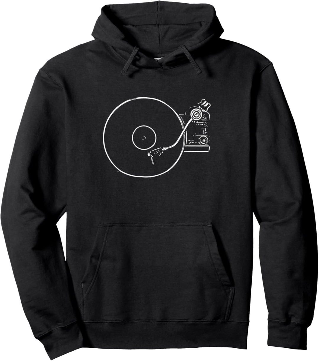 Schallplattenspieler Skizze Zeichnung Pullover Hoodie