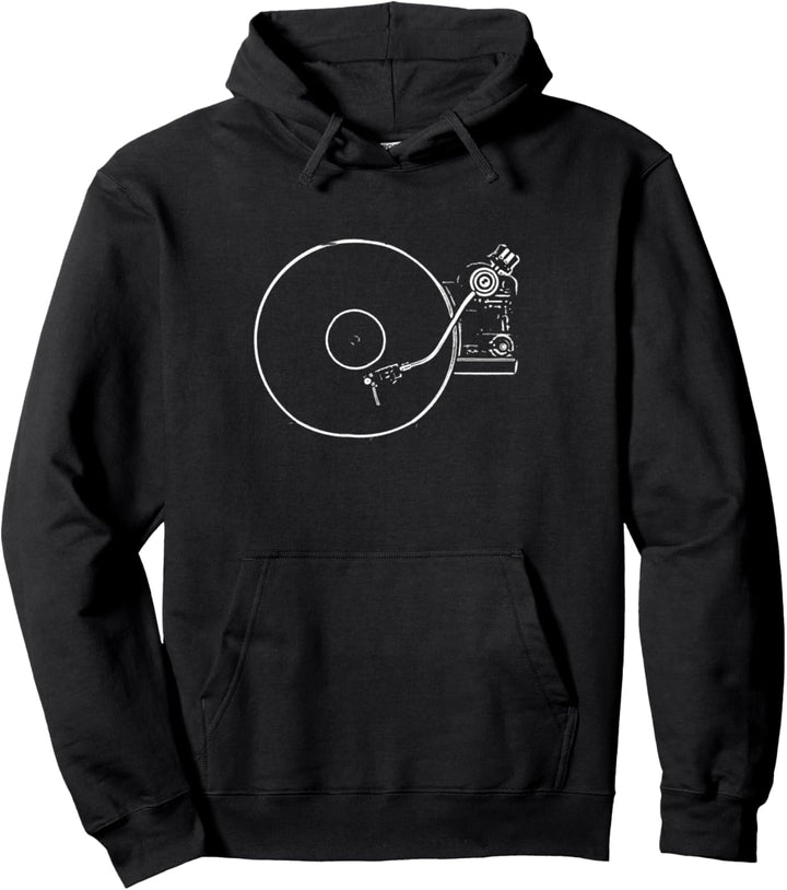 Schallplattenspieler Skizze Zeichnung Pullover Hoodie