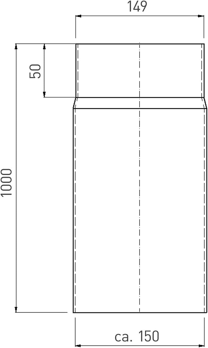 raik Rauchrohr/Ofenrohr Durchmesser 150 mm 1000 mm Länge Schwarz ESH002-150-sw