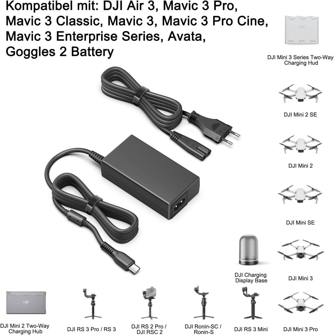 HKY 65W Ladegerät für DJI Mavic 3 Pro Cine, Mini 3 Fly Drone Fly More Combo, Mavic 3 Classic, DJI Ai