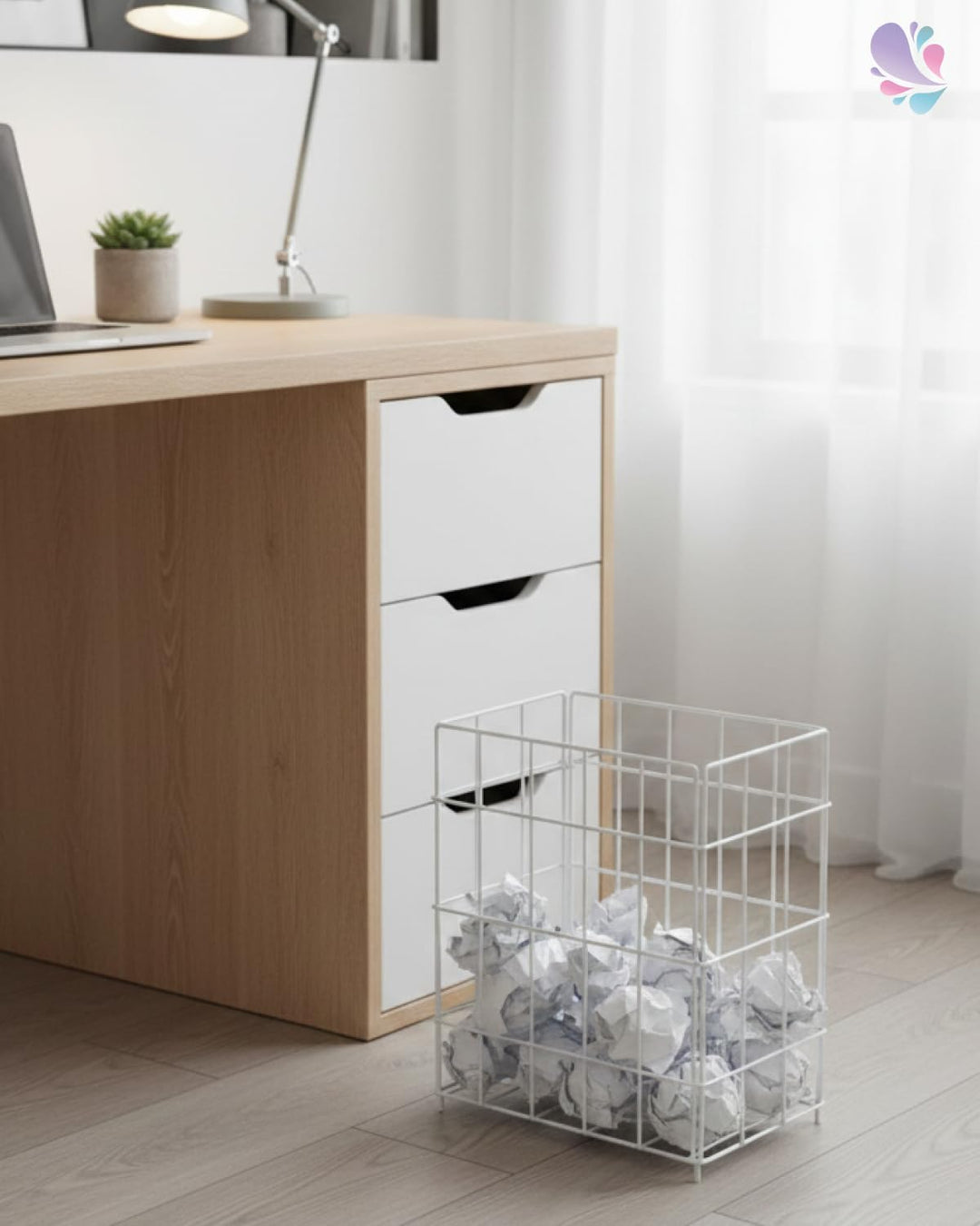 Blanc HYGIENIC Papierkorb FIX – Mülleimer, Drahtgitter-Abfallbehälter 20 Liter, zum Hängen oder Stel