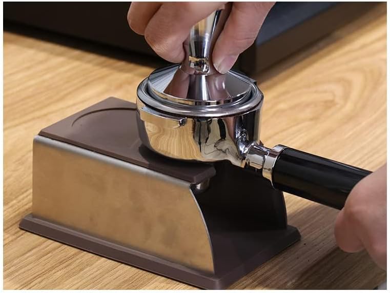 Tamperstation, Kaffee Tampfenmatte Halter Tamper Pulver Maker Stand aus Edelstahl und Silikon Tampin