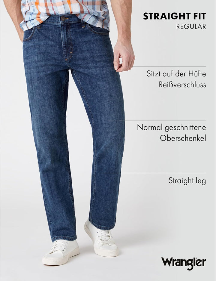 Wrangler Herren Authentic Regular Jeans 33W / 34L Blau (Authentic Blue), 33W / 34L Blau (Authentic B