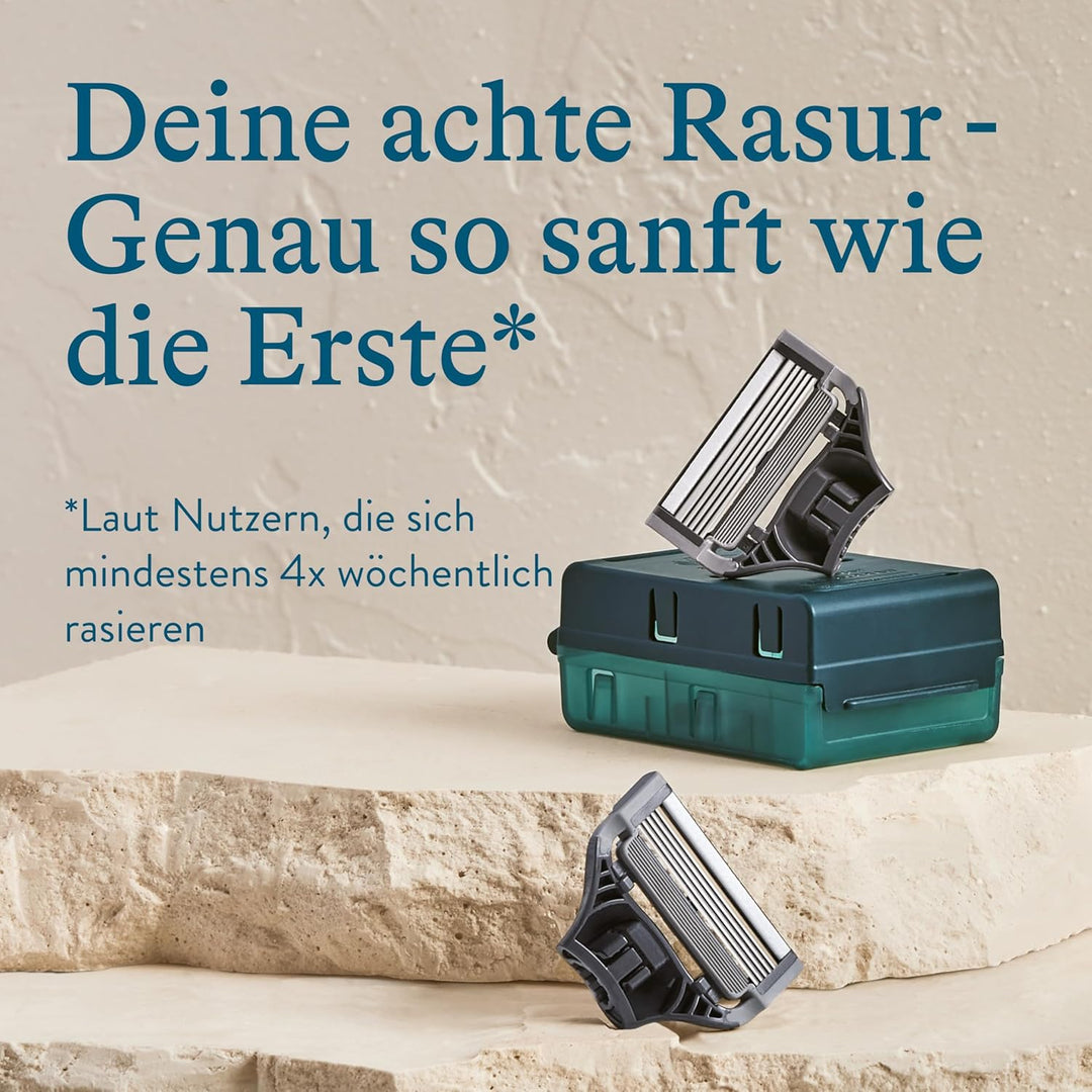 Harry’s Nassrasierer für Männer – Rasier-Set mit blauem Griff, 10 Ersatz-Rasierklingen Rasierer, Ras