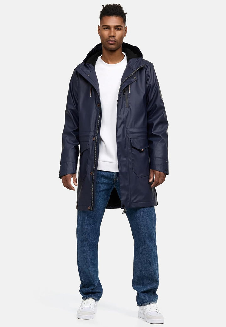 Warmer Regenponcho gefütterter Regenmantel wasserdicht mit innenliegendem Tragegurt und geschweisste