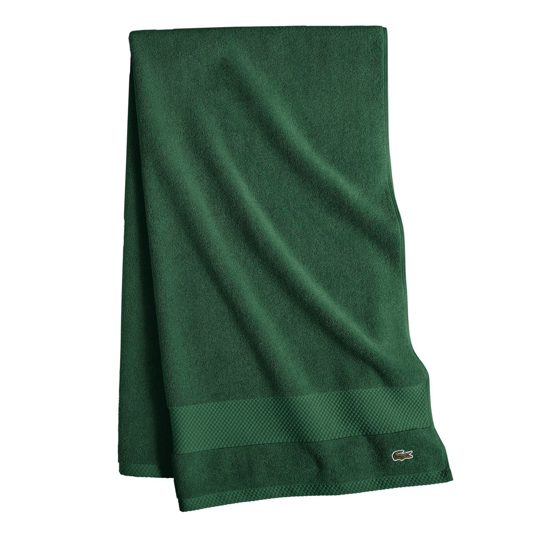 Lacoste Heritage Supima Badetuch, Baumwolle, 88,9 x 177,8 cm, Krokodilgrün Bath Sheet 35x70 Croc Gre