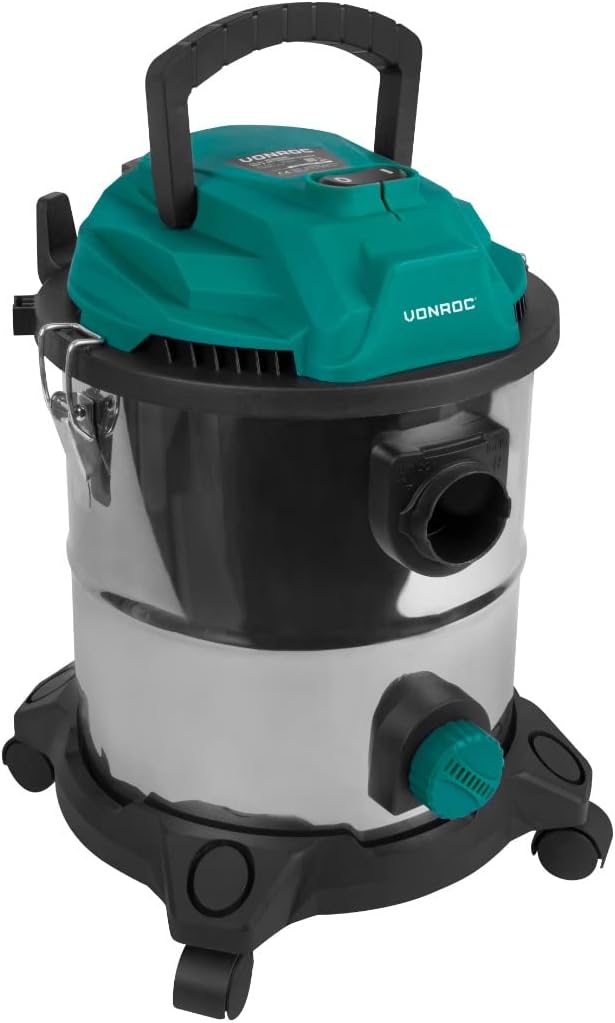 VONROC Nass und Trockensauger - Nasssauger, Industriesauger trocken und nass - Werkstattsauger 1400W