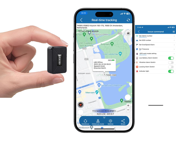 TKMARS GPS Tracker Mini GPS Tracker Klein für Auto, Fahrrad, Kind, Rucksäcke, Usw.Kein Abonnement mi