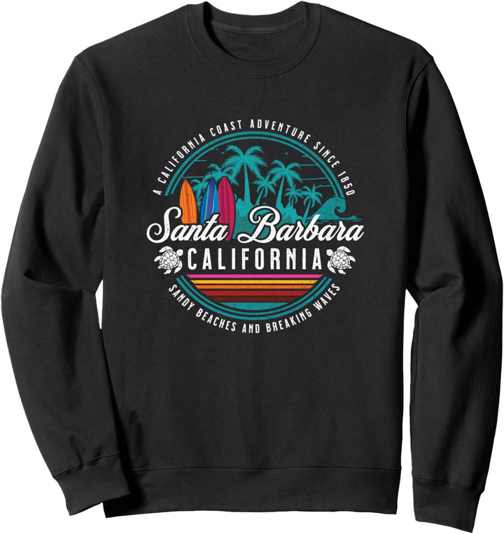 Retro Santa Barbara, Kalifornien, Sandstrände, Wellen brechen Sweatshirt
