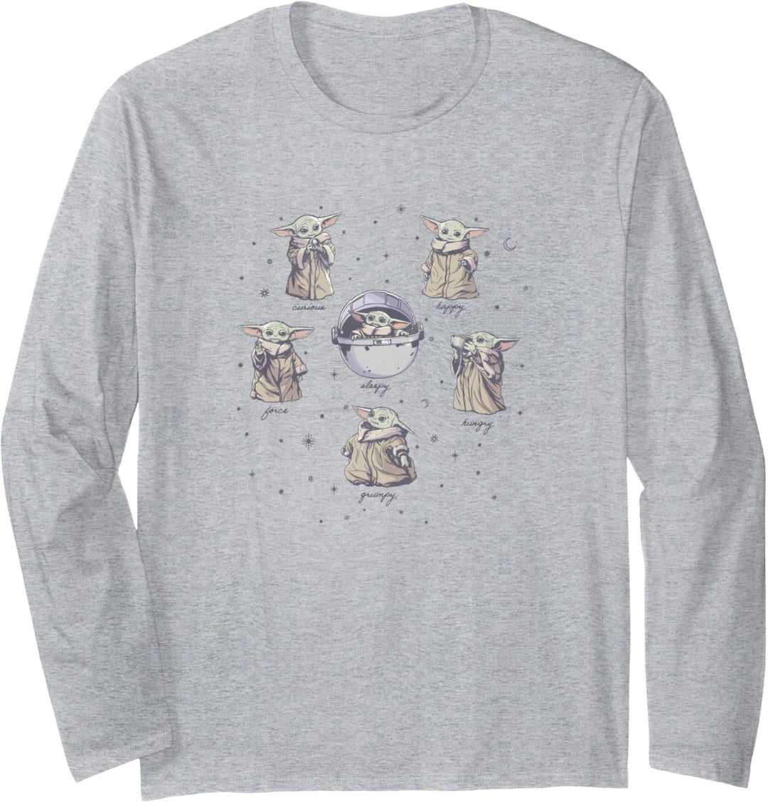 Star Wars: The Mandalorian Grogu Many Emotions Circular Langarmshirt